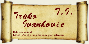 Trpko Ivanković vizit kartica